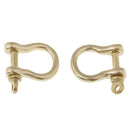 2Pcs Solid Brass Screw D Horseshoe Rings for Webbing Leather Crafts 30mm