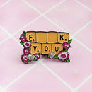Creative Clothing Bags Women Men Metal Lapel Pin Flower Letter Drip Brooch A