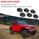 6x Plastic Car Door Lock Cover for Jeep Wrangler JL 18-19 Auto Accessories Black