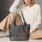 Clear PVC Transparent Shopping Bags Shoulder Handbag Women Totes (Black) A