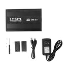USB 2.0 3.5 Inch SATA External Hard Drive HDD Enclosure Case Black