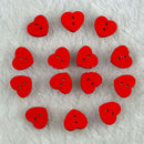 100Pcs Red Heart Wood Buttons Knit Sewing Scrapbooking Cardmaking Craft DIY
