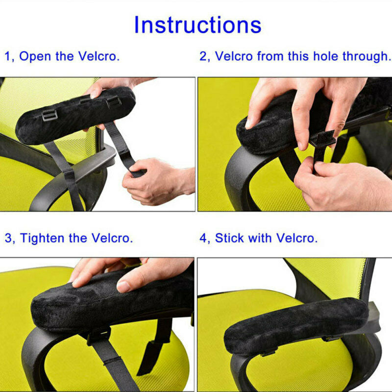 1*Gaming Chair Armrest Elbow Pad Soft Memory Foam Elbow Pillow Support APT