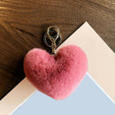 5 Pcs Cute Heart Pompom Keychain Women Bag Cars Simple Fluffy Key Chain Key X6M3