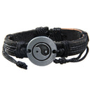 Tai Chi Wrap Multilayer Leather Bracelet with Braided Rope Fashion Jewelry