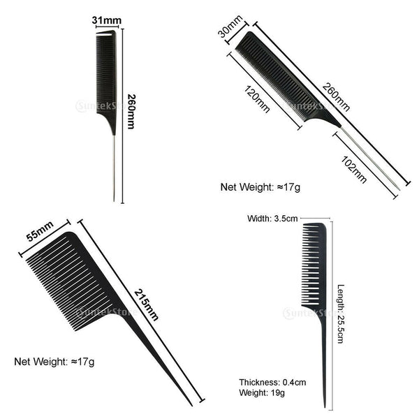 Professional Weaving Highlighting Foiling Hair Comb Hair Styling Comb Black