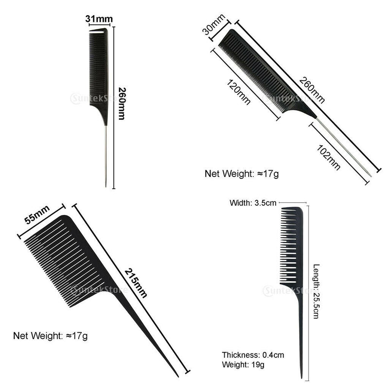 Professional Weaving Highlighting Foiling Hair Comb Hair Styling Comb Black