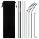 7 Pack Stainless Steel Wide Drinking Straws, Reusable Straws for Smoothie C