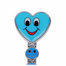 Blue Heart Quartz Movement Clip Nurse Brooch Fob Tunic Watch Smile Face