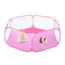 Foldable Play Pen Cage Hamster Rabbit Guinea Pig Gerbil Indoor/Outdoor Pink
