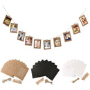 10x Black Hanging Paper Photo Frame Album Picture Display Clips Rope Decor