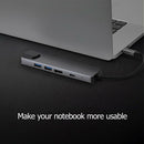 Type-C HUB Converter 5 in 1 4K HDMI 2 5Gbps USB3.0 65W PD Charging RJ45 Adapter