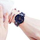 Ulzzang Crystal Star Sky Women Watches Lady Steel Strap Magnetic Buckle Bra