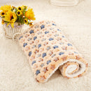 Dog Cat Blanket Pet Cushion Bed Soft Velvet Winter Warm Sleep Mat(Brown L)