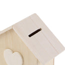 Kid Baby DIY White Wooden Coin House Gift Toys Save Money Mud Chalet Crafts - OZ