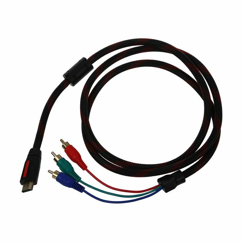 1.5m 5ft HDMI to 3-RCA Male Audio Video Component Convert Cable For HDTV 10 V1V3