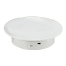 Electric Rotating Display Stand Turntable for Jewelry Watch  White-Mirror