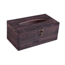 Retro Wooden Tissue Box Home Office Wooden Storage Decor Organizer Napkin C H3E5