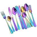 16 Pcs Tableware Set Colorful Romantic Dinner Set Rainbow Flatware Set B3P5