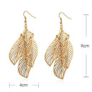 Women's National Retro Earrings Hollow Multi-layer Leaf Earrings C2H9 Y6E0
