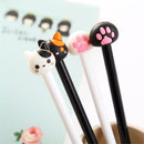 3x Cat Paw Head Gel Ink Roller Ball Point Pen Cute Gift School Office Stationery