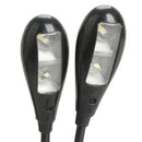 Super Dual Arm 4 LED Flexible Book Light Clip-on Music Stand Computer Lamp