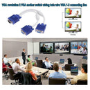 1pc VGA Male to 2pcs VGA Female Y Splitter Cable with Double Magnet Rings