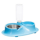 2X(Pet Stainless Steel Dog Cat Bowl Pet Basin Automatic Water Feeding Two B