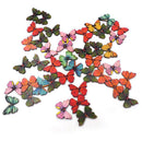 50X Mixed Color Butterfly Insect Wooden Buttons 2 Holes Scrapbooki3C