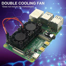 5V Dual Cooling w/ Thermal Adhesive Fan For Raspberry Pi 4 Generation Radiator