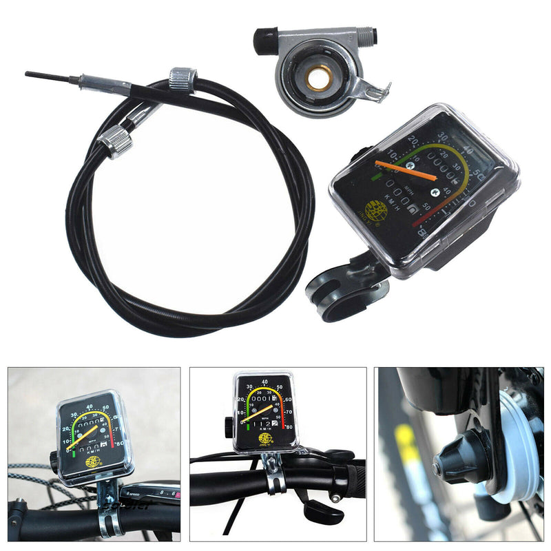 Bike Speedometer Odometer w/ Mounting Hardware for Motorized Bicycle Bikes