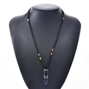 Healing Chakra Reiki Stone Natural Fluorite Wand Crystal Quartz Pendant Necklace