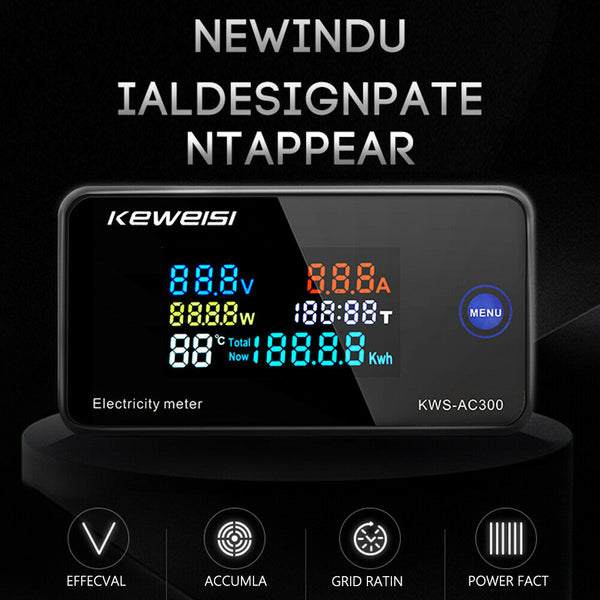 6 in 1Ã‚Â Color DisplayÃ‚Â Digital Energy MeterÃ‚Â (KWS-AC300-100A Solid Core CT)