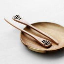 4pcs Hand-made Solid Wood Honey Mixing Bar Carved Hollow-out Spoon 7 inch x E9V7