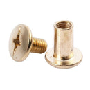 10pcs 5mmx6mm brass coated screws Post for Guertel scrapbook Q2U4