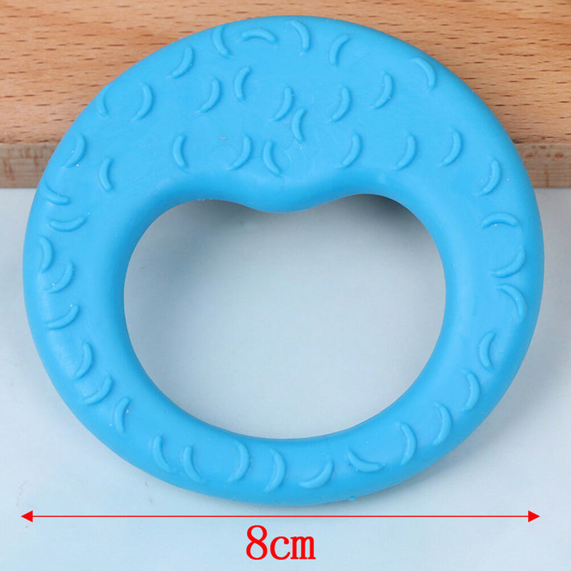 Pet cat dog puppy rubber dental teeth chew circle play training fetch fun toys Z
