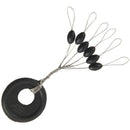 10 Pcs 6 in 1 Size L Black Rubber Oval Stopper Fishing Bobber Float