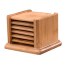 Bamboo Drink Coaster Home Office Mugs Coater Mat & Holder Square 9x8.6x7cm