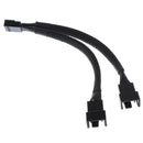 15cm 4pin Y-Splitter Computer PC Fan Power Cord 1 To 2 Black Sleeved