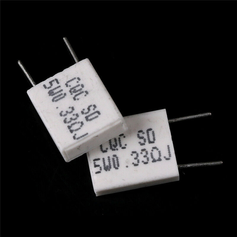 10pcs 5W 0.33Ohm Cement Resistor Non-Inductive Ceramics Resistor BPR56/CQC -Q