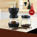 Manual Coffee Grinder with Storage Jar ,Soft brush , Conical Ceramic Burr Q