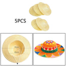 5pcs Painting Hat Straw Hats DIY Cap Beach Sun Hat Art Kindergarden Ki EFO