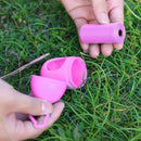 Penguin Pill Shape Pet Dog Poop Bag Dispenser Waste Garbage Bag Set (Pink)