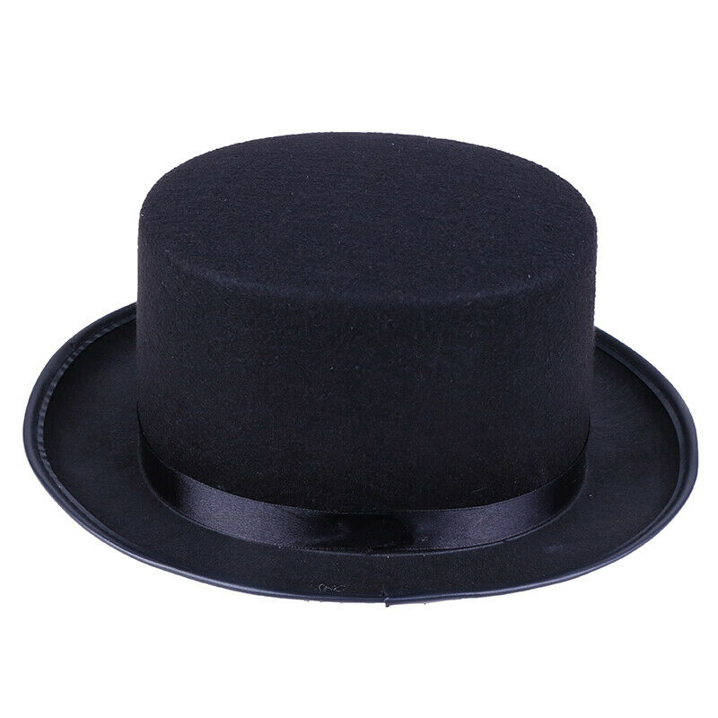 Black Top Hat Magician Costume Tuxedo Mat Hatter Wedding Christmas Party Fo Gw