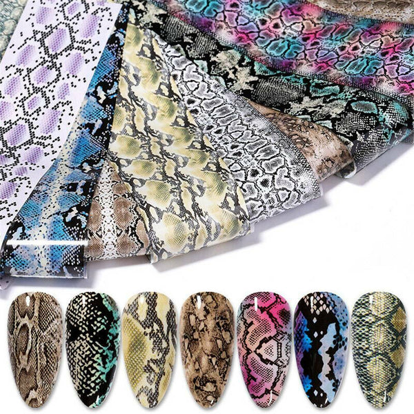 Nail Foils Colorful Serpentine Nail Art Transfer Stickers Decals DIY Manicure H7