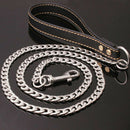 1Pcs Black Stainless Steel Leather Rope Welded Chain Traction Rope Newest Useful