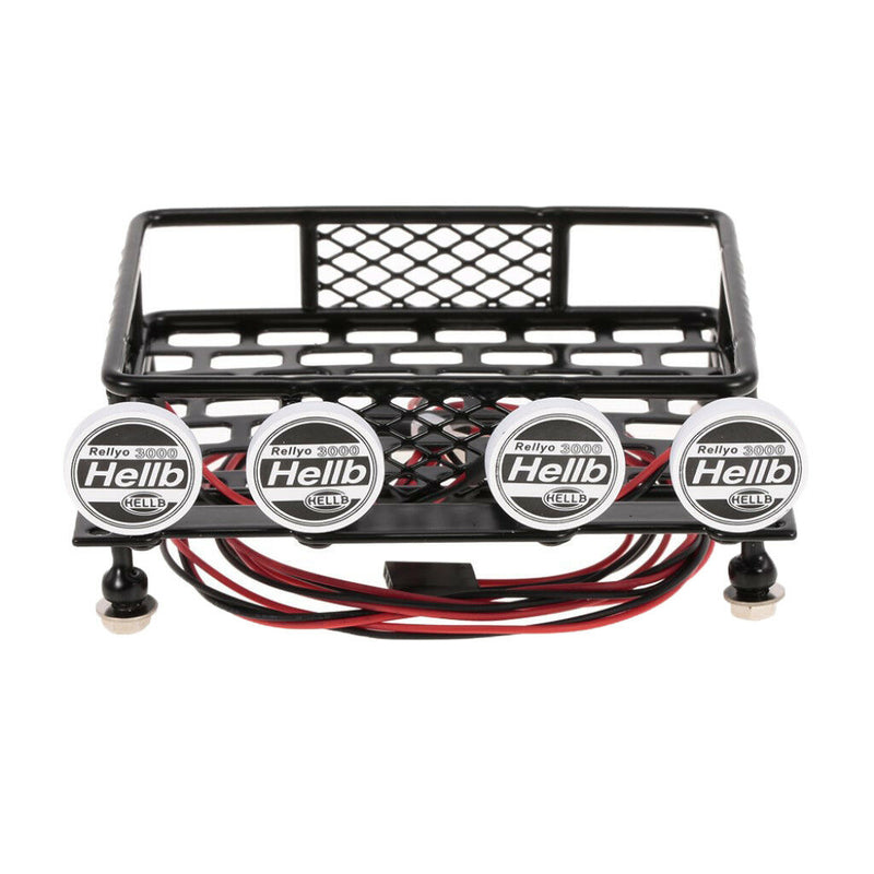 RC 1/10 Roof Luggage Rack LED Light Bar ( 2White 2Red ) for CC01 Axial SCX10
