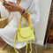 Candy Color PU Leather Crossbody Bags Women Chain Shoulder Totes (Yellow) A#S
