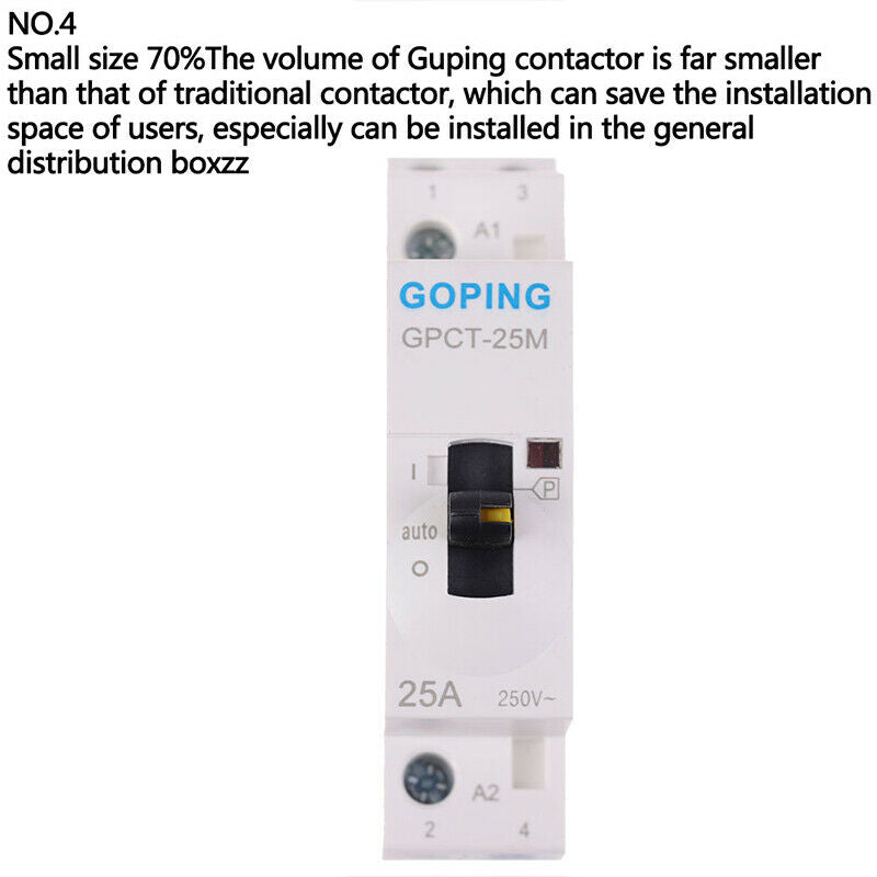25A 2P 220V Din rail Household ac contactor With Manual Control Switch:0J Ew