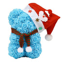 25cm Christmas PE Bear of Roses Bear Rose Flower Artificial New Year Gifts